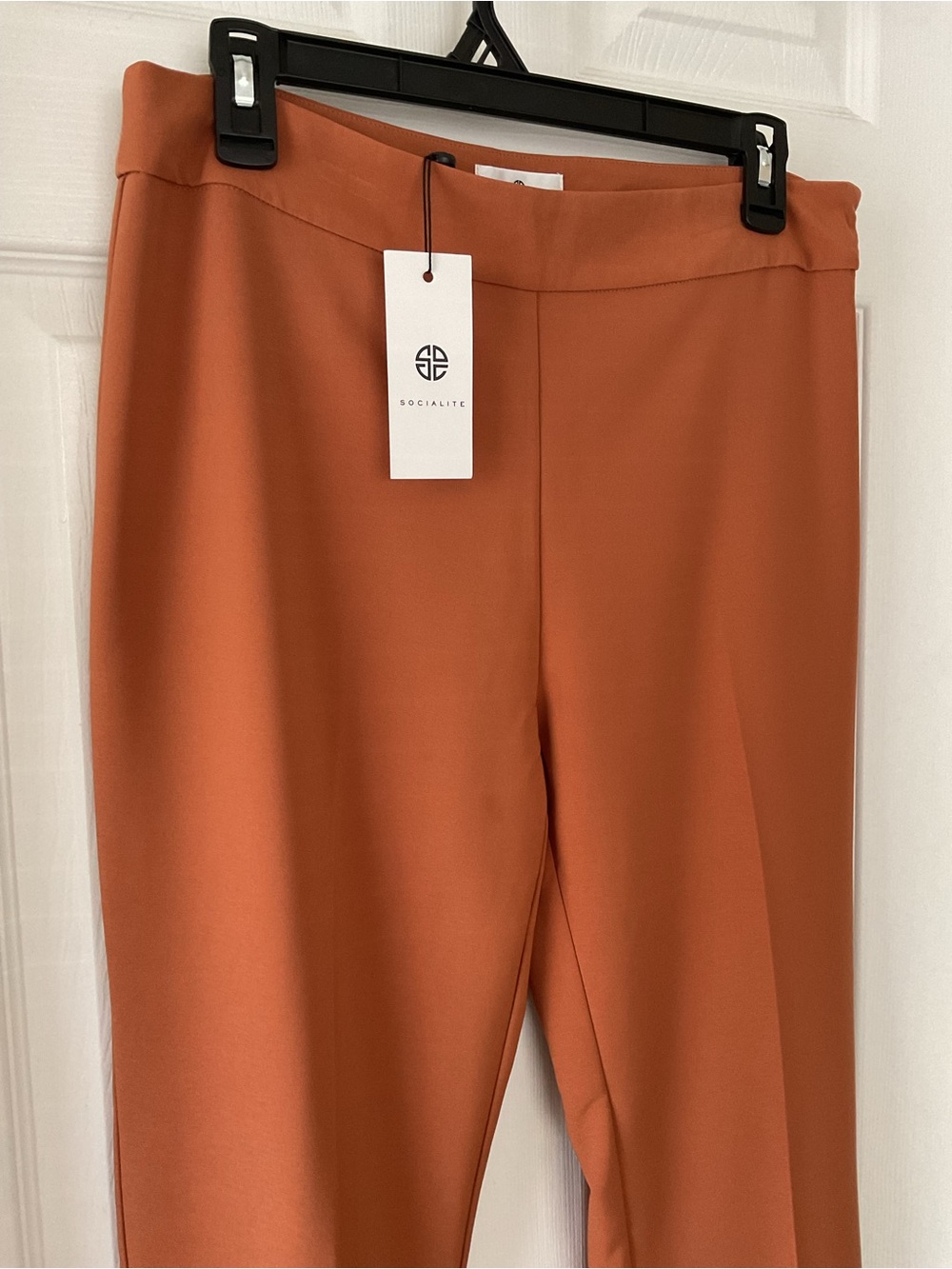 Socialite Rust Leaf High Rise Bootcut Pants Women’s Large Stretch NWT - Picture 3 of 13